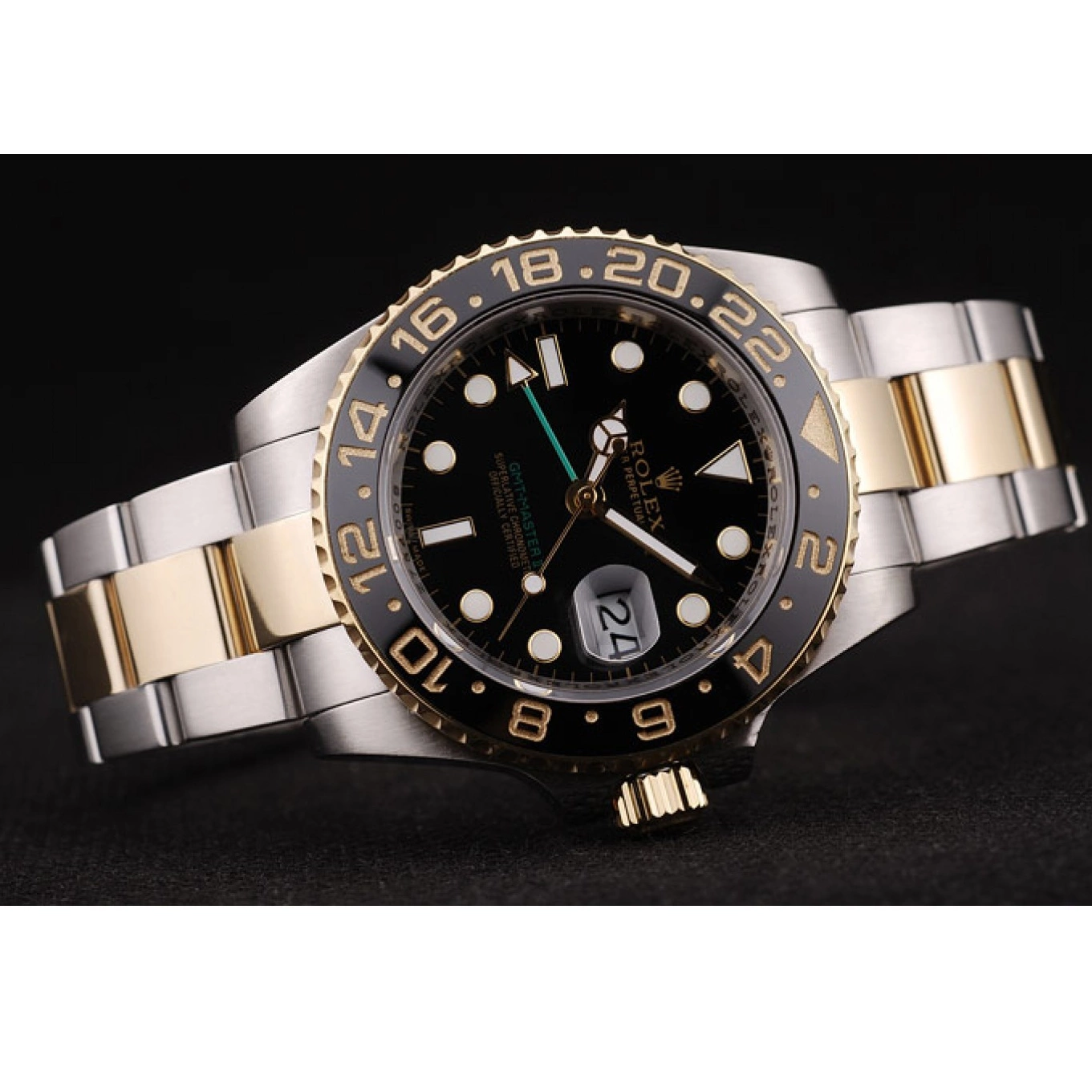 Aaa replica watch Master Ceramic Rolex Black 98229 Black GMT II Bezel Dial 0524